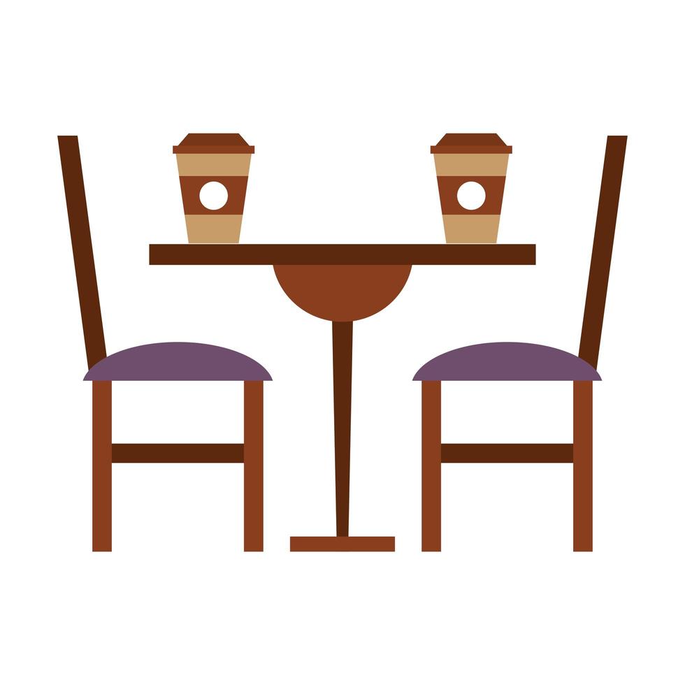 restaurant food and cuisine coffee cups over a restaurant table icon cartoons vector illustration graphic design