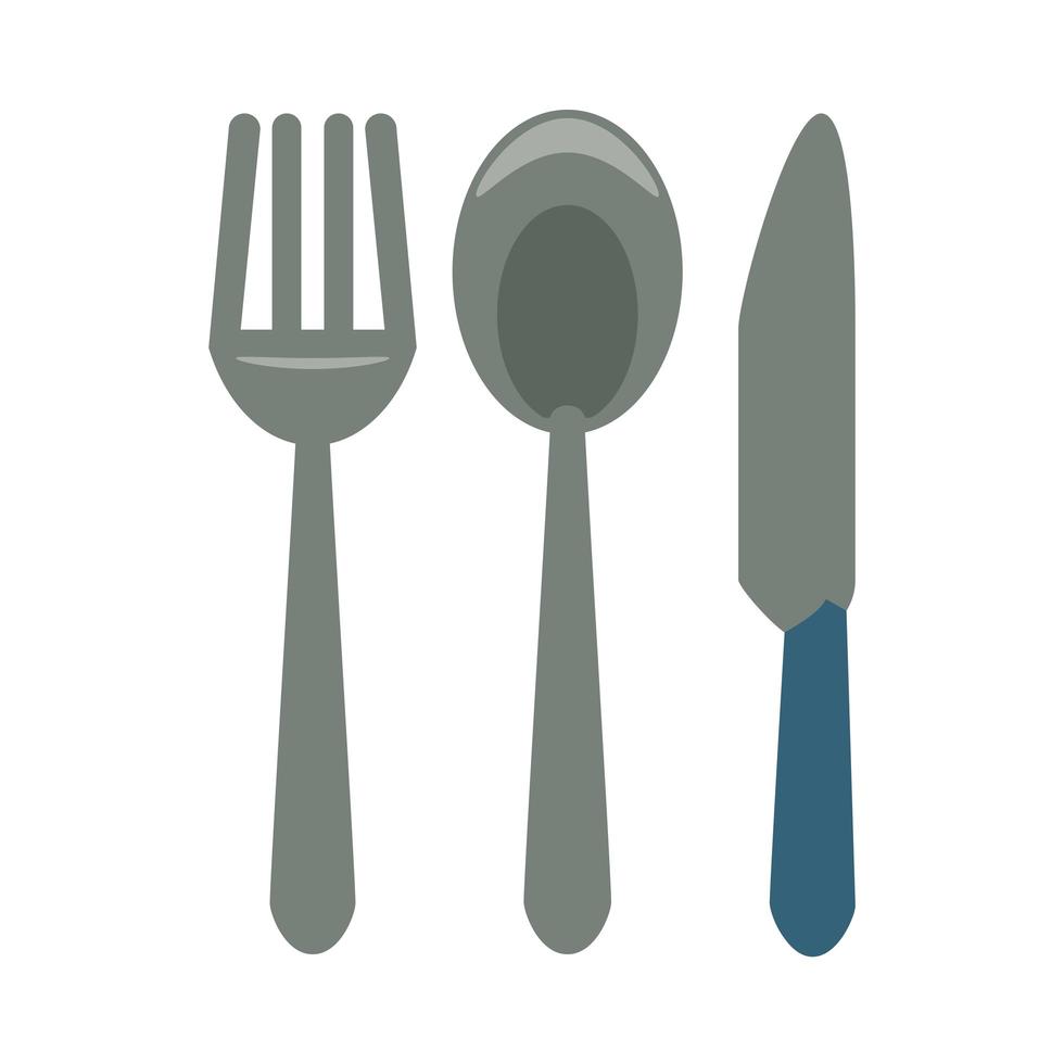 Restaurante, comida y cocina, cubiertos, tenedor, cuchillo, cuchara, icono, caricatura, vector, ilustración, diseño gráfico vector