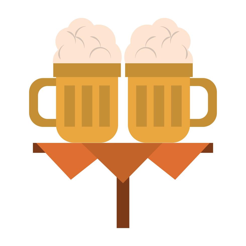 Bebida licor y beber cerveza sobre la mesa icono dibujos animados ilustración vectorial diseño gráfico vector
