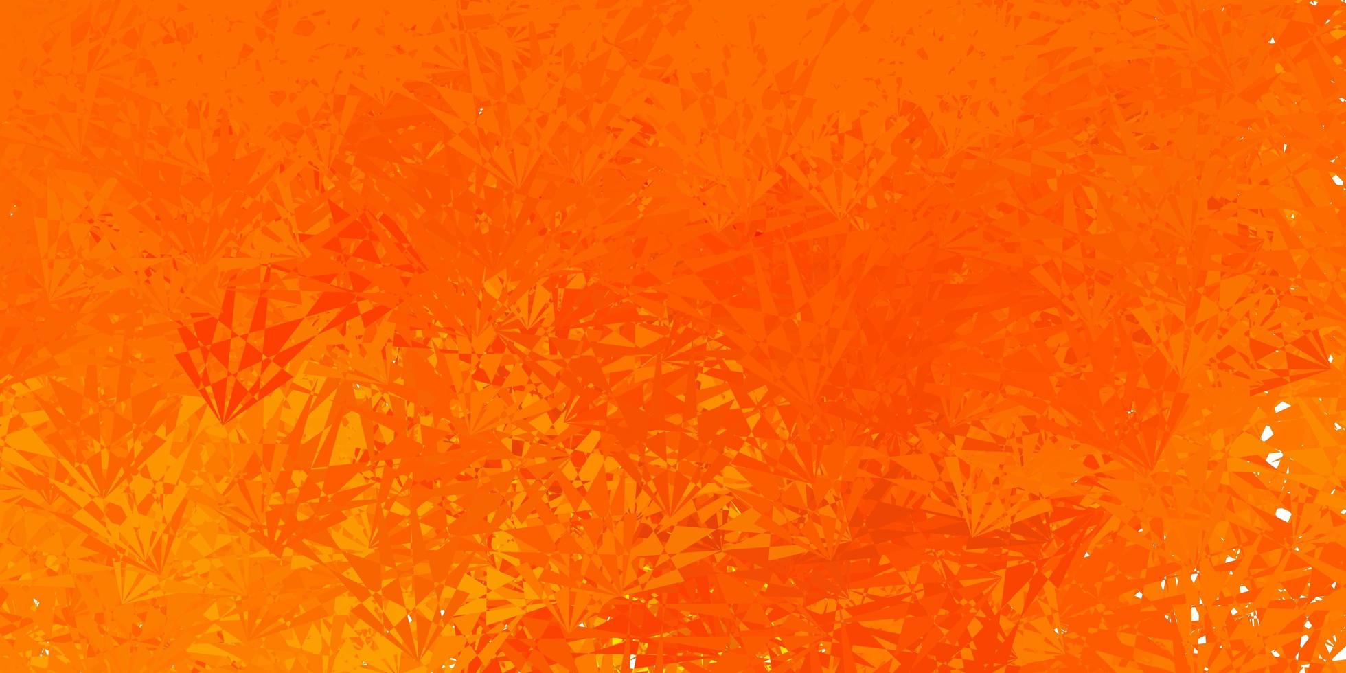 textura de vector naranja oscuro con triángulos aleatorios