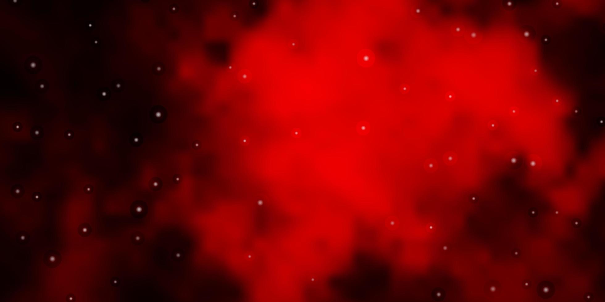 Dark Red vector background with small and big stars