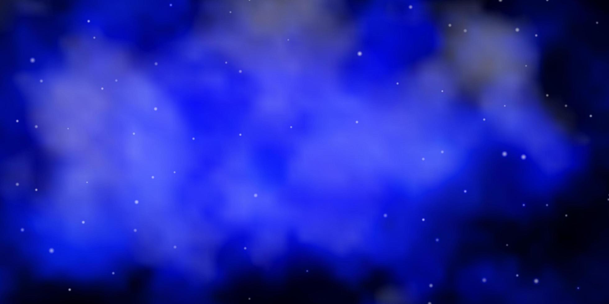 Fondo de vector azul oscuro con estrellas pequeñas y grandes