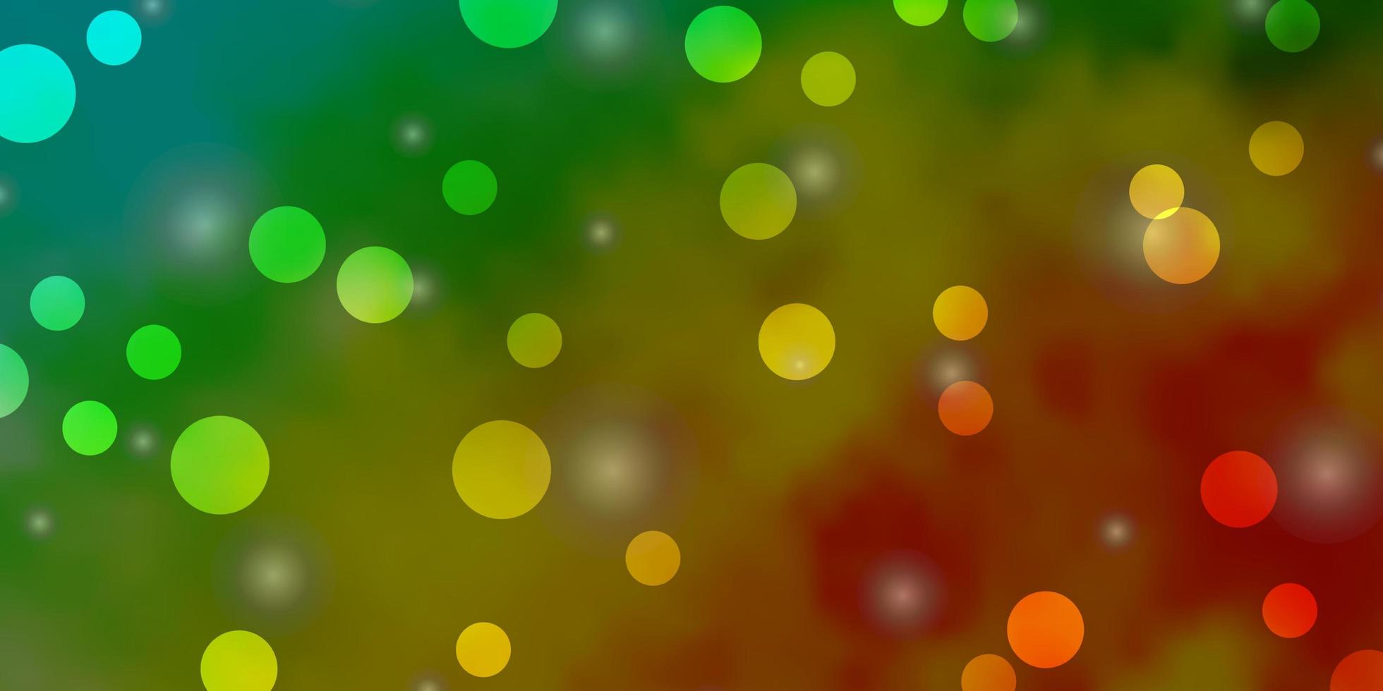 telón de fondo de vector verde azul claro con círculos estrellas