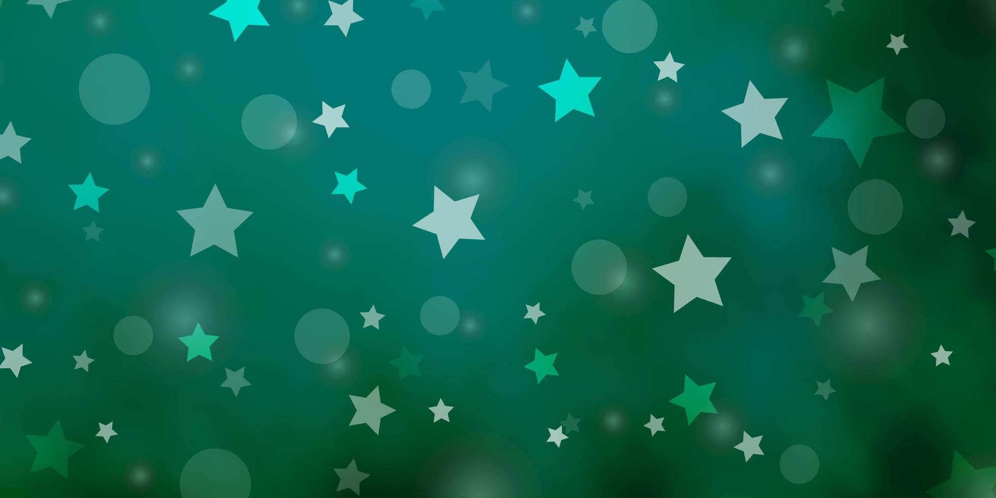 Light Green vector pattern with circles stars