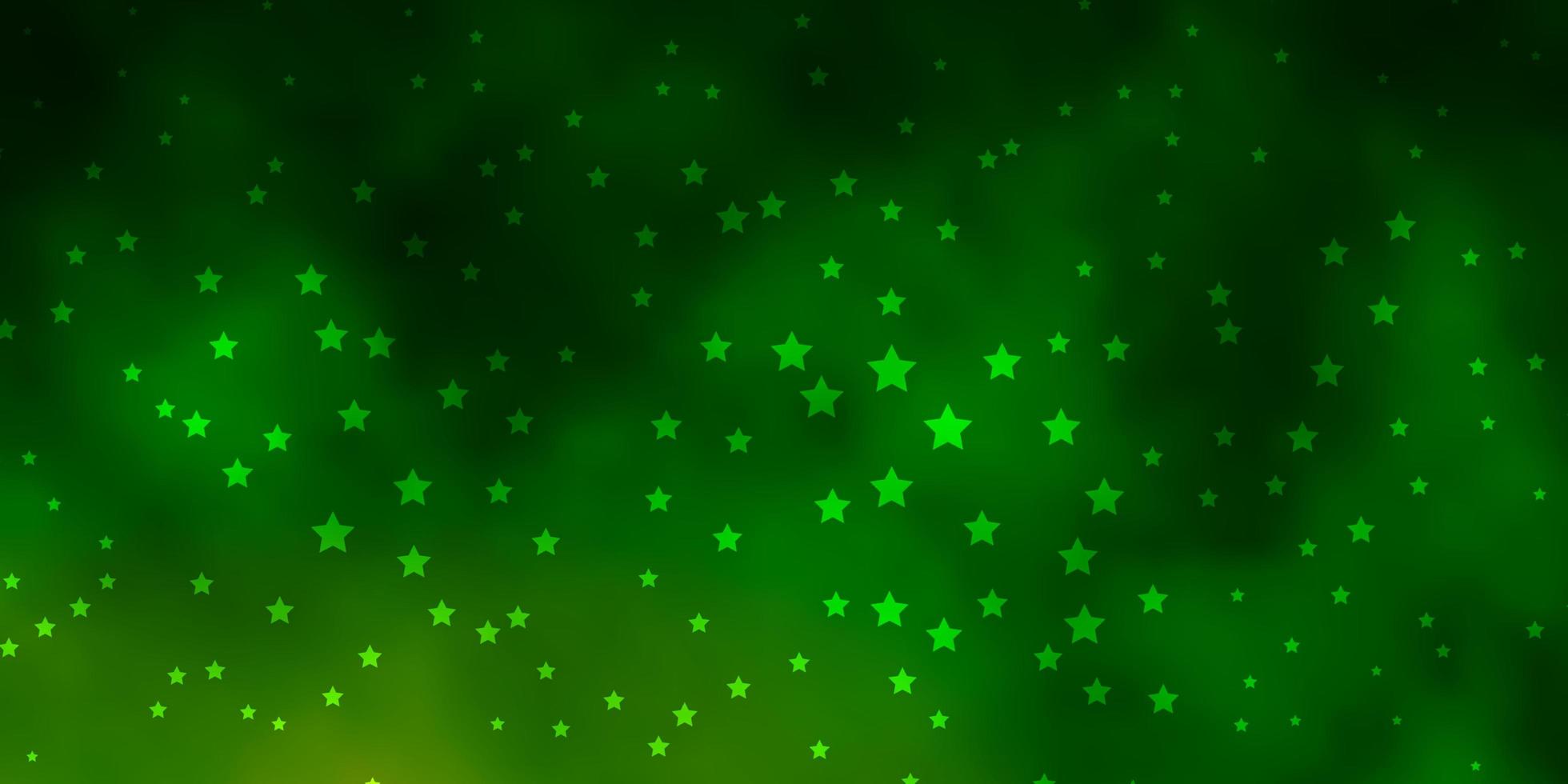 Dark Green vector texture with beautiful stars
