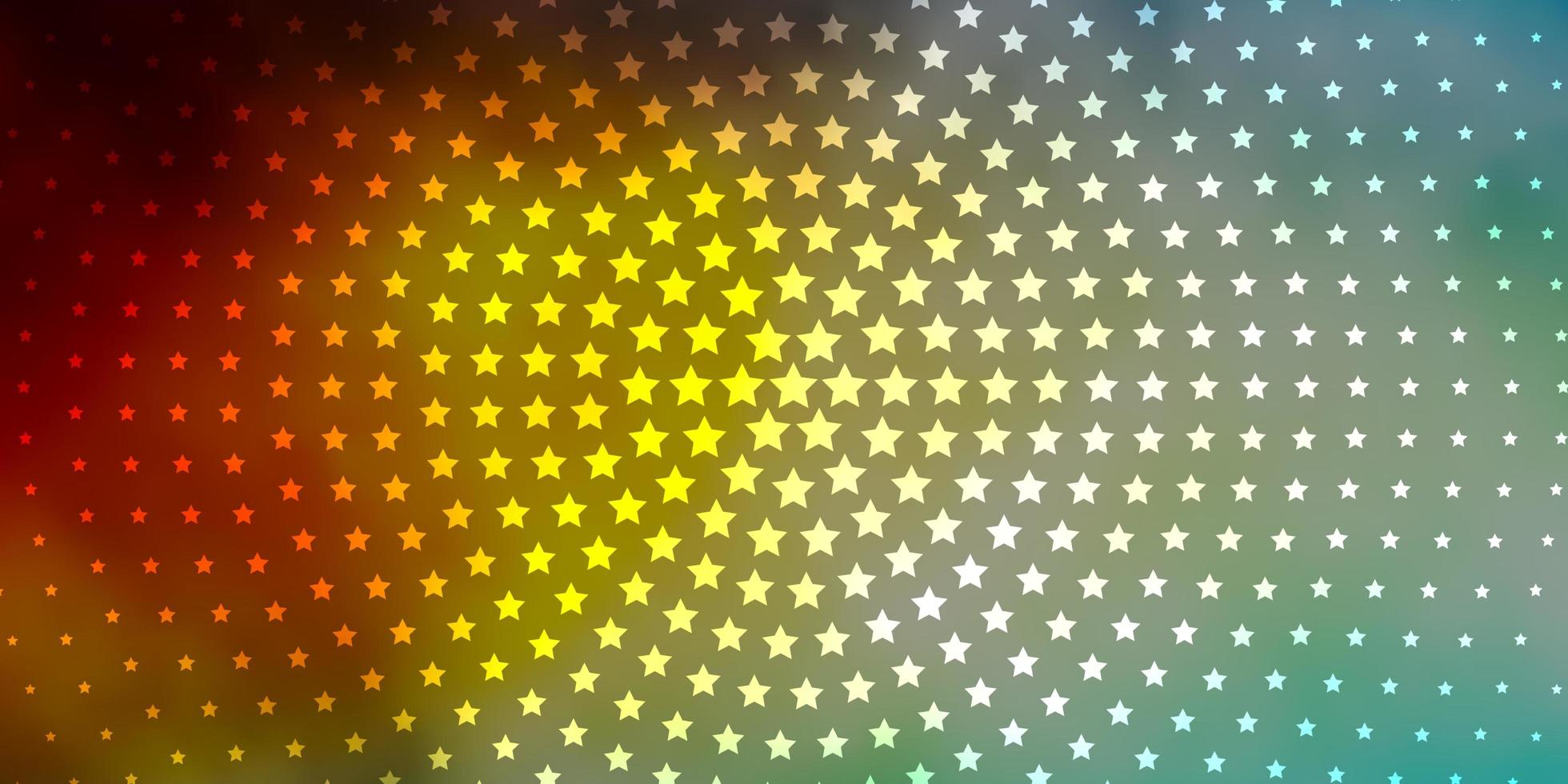 Light Blue Yellow vector background with colorful stars