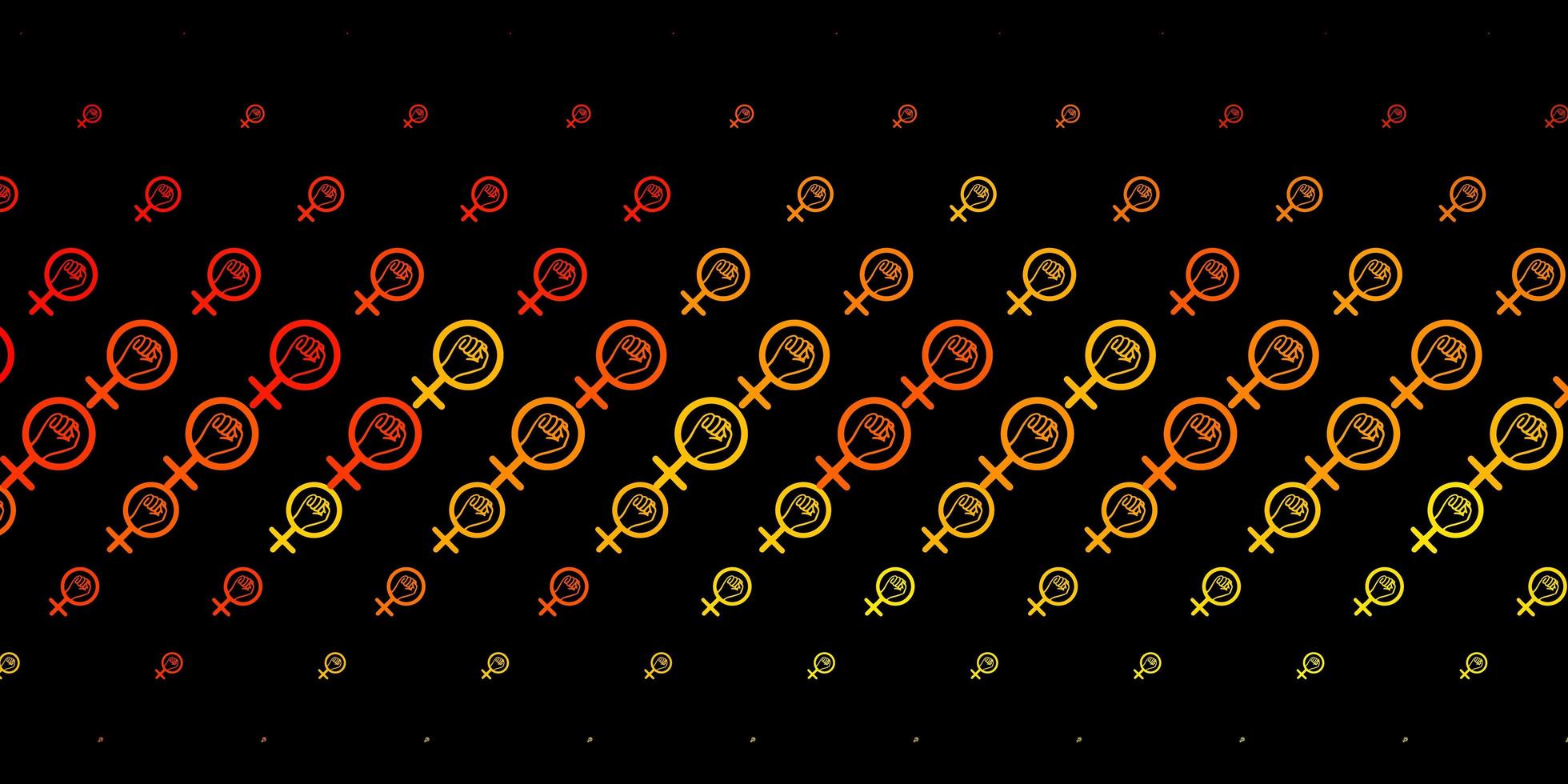 Fondo de vector naranja oscuro con símbolos de mujer