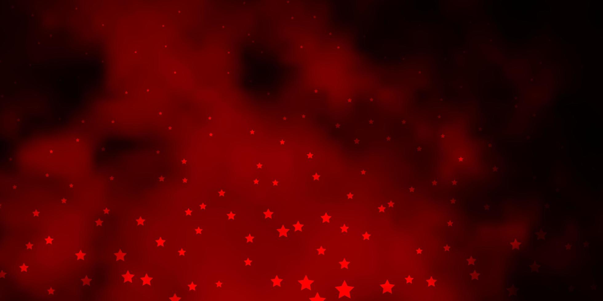 textura de vector rojo oscuro con hermosas estrellas