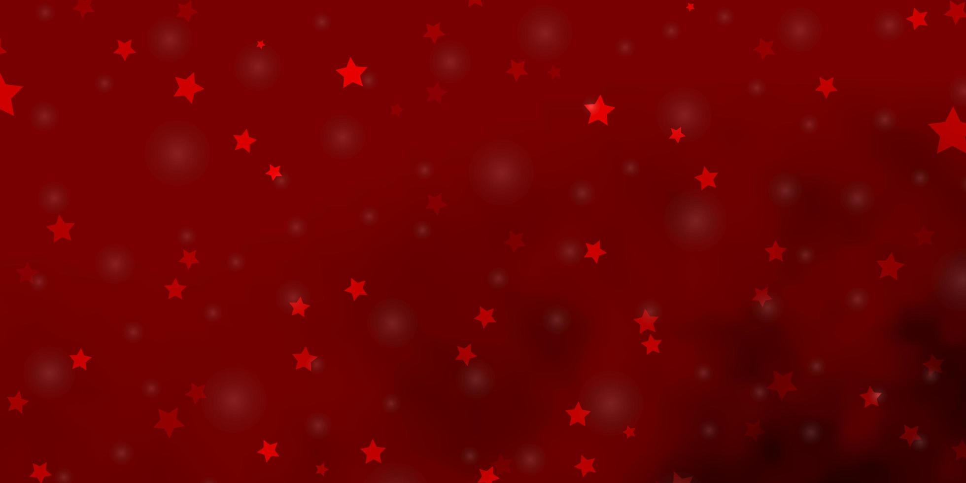 Fondo de vector rojo claro con estrellas de colores