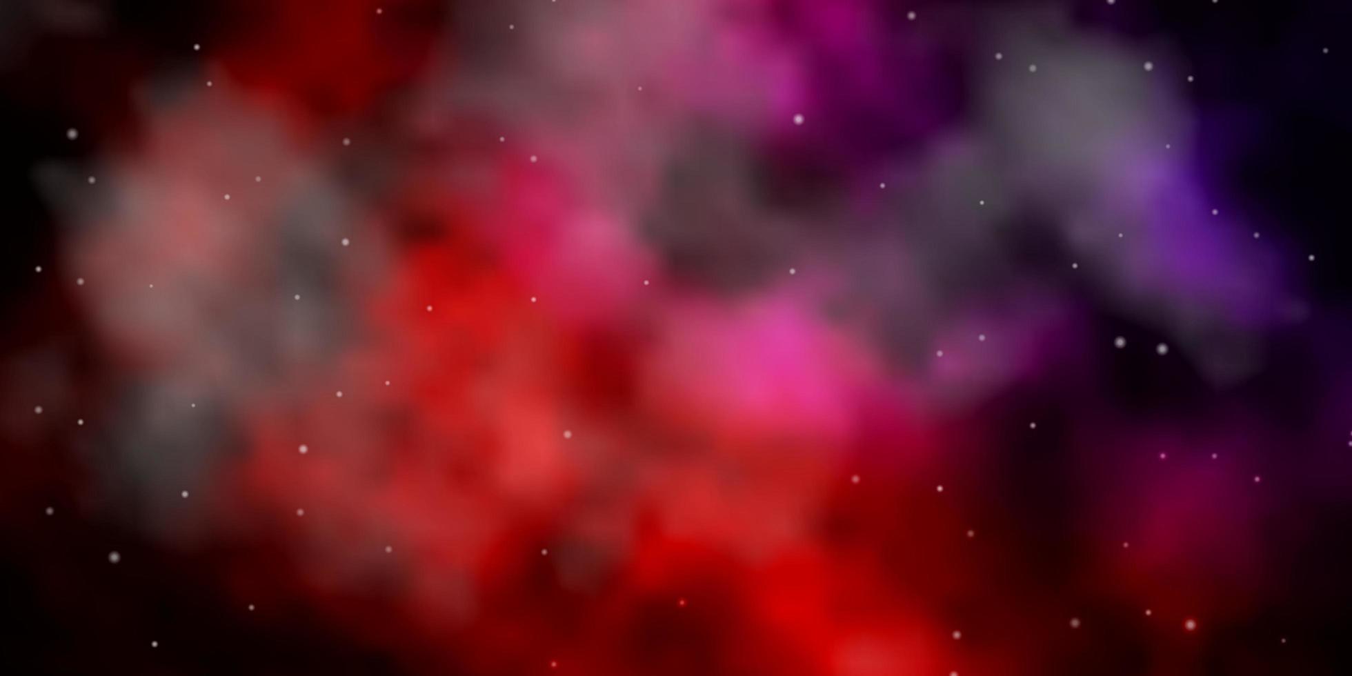 Dark Pink Red vector texture with beautiful stars