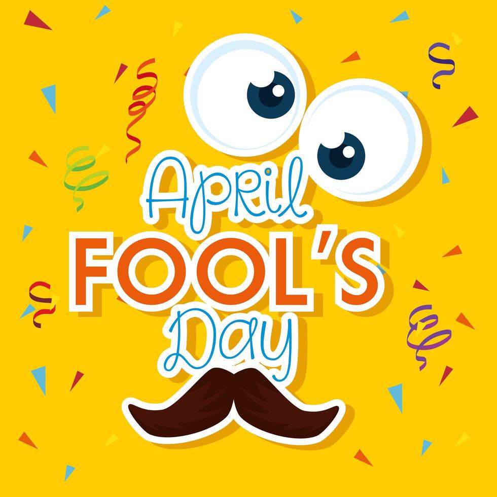 april fools day with crazy eyes vector