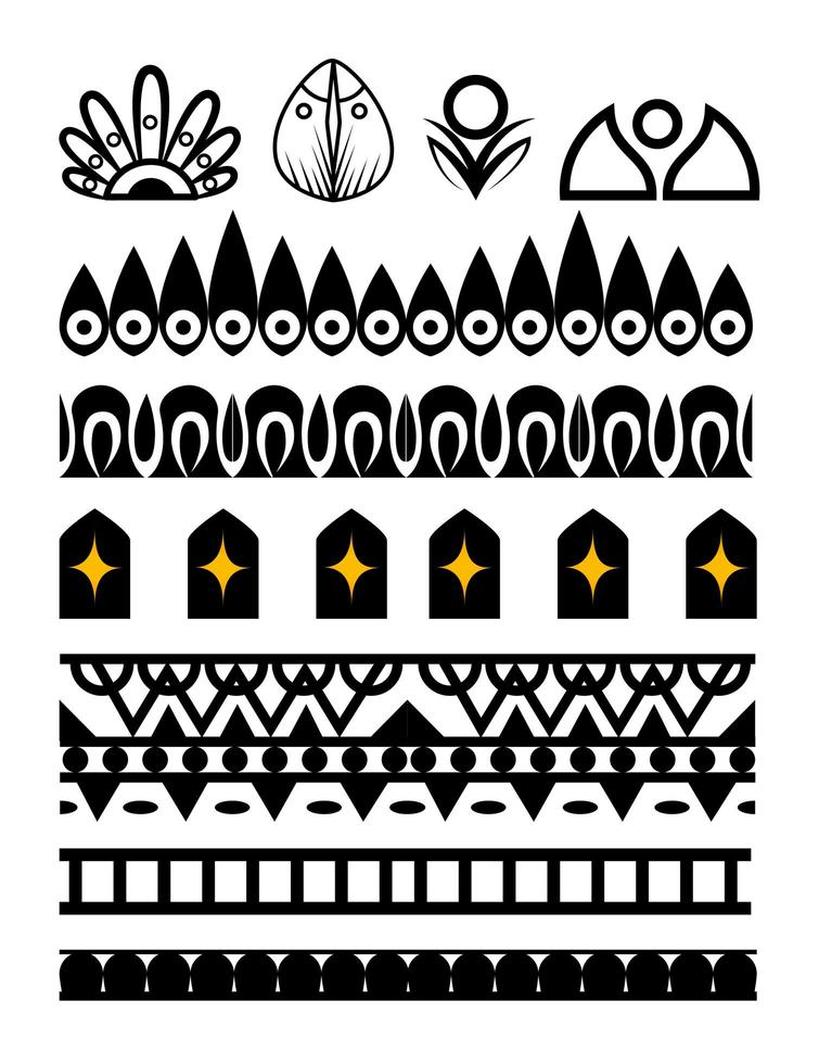 set of gothic shapes and silhouettes vector