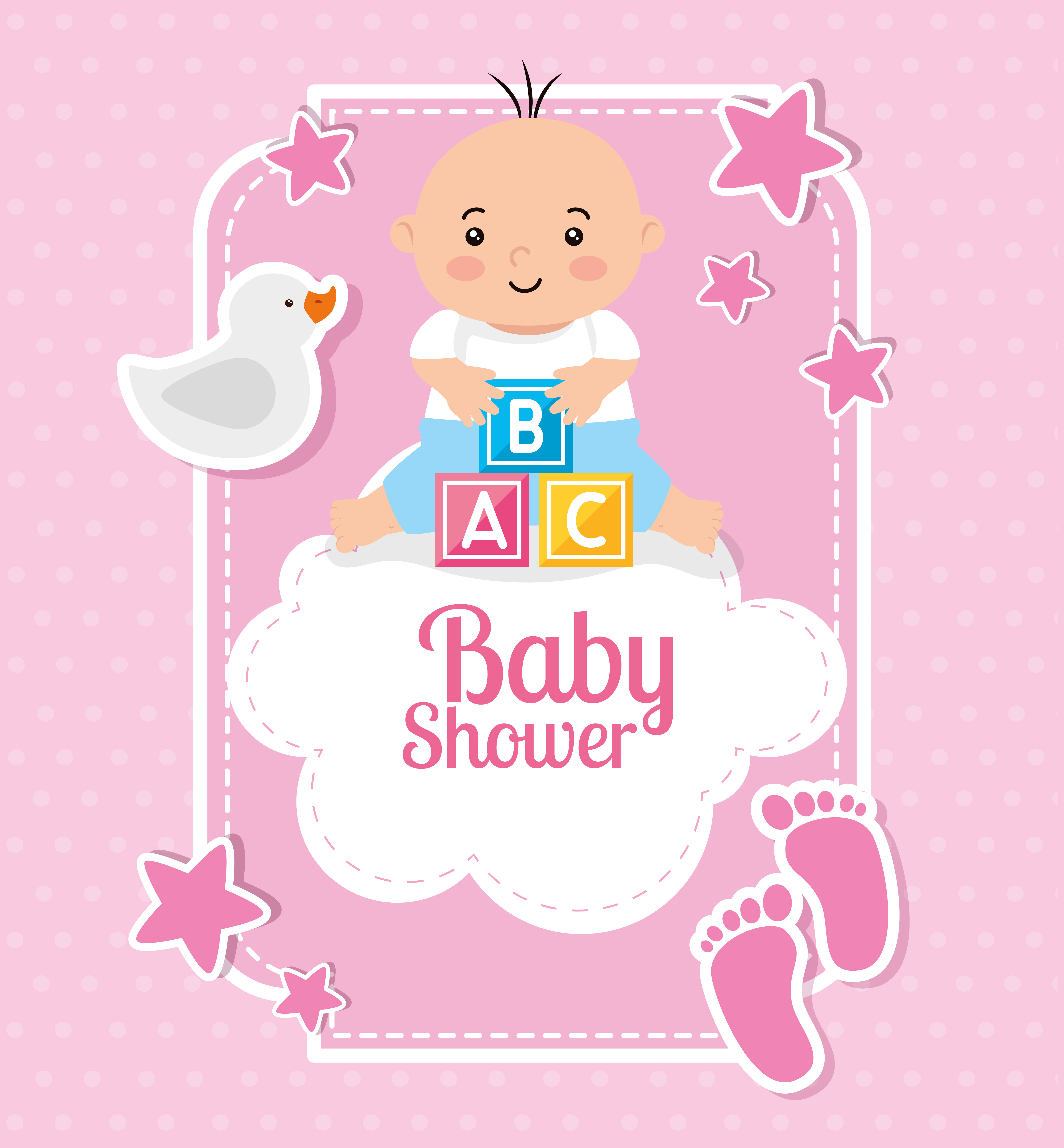 baby shower card with baby boy and decoration 3125765 Vector Art at Vecteezy