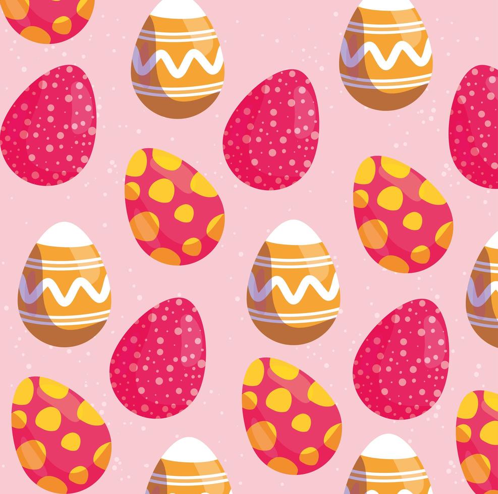 fondo de huevos de pascua decorado vector