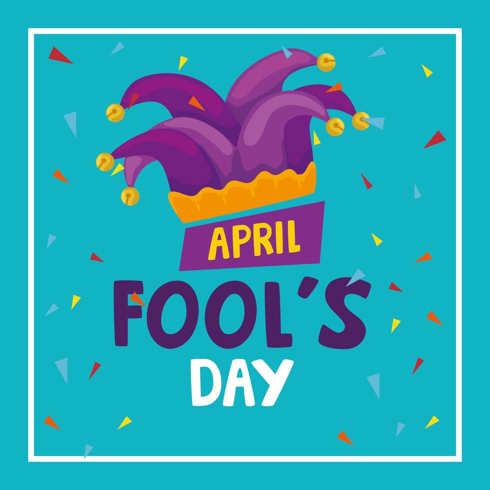 april fools day with hat buffoon vector