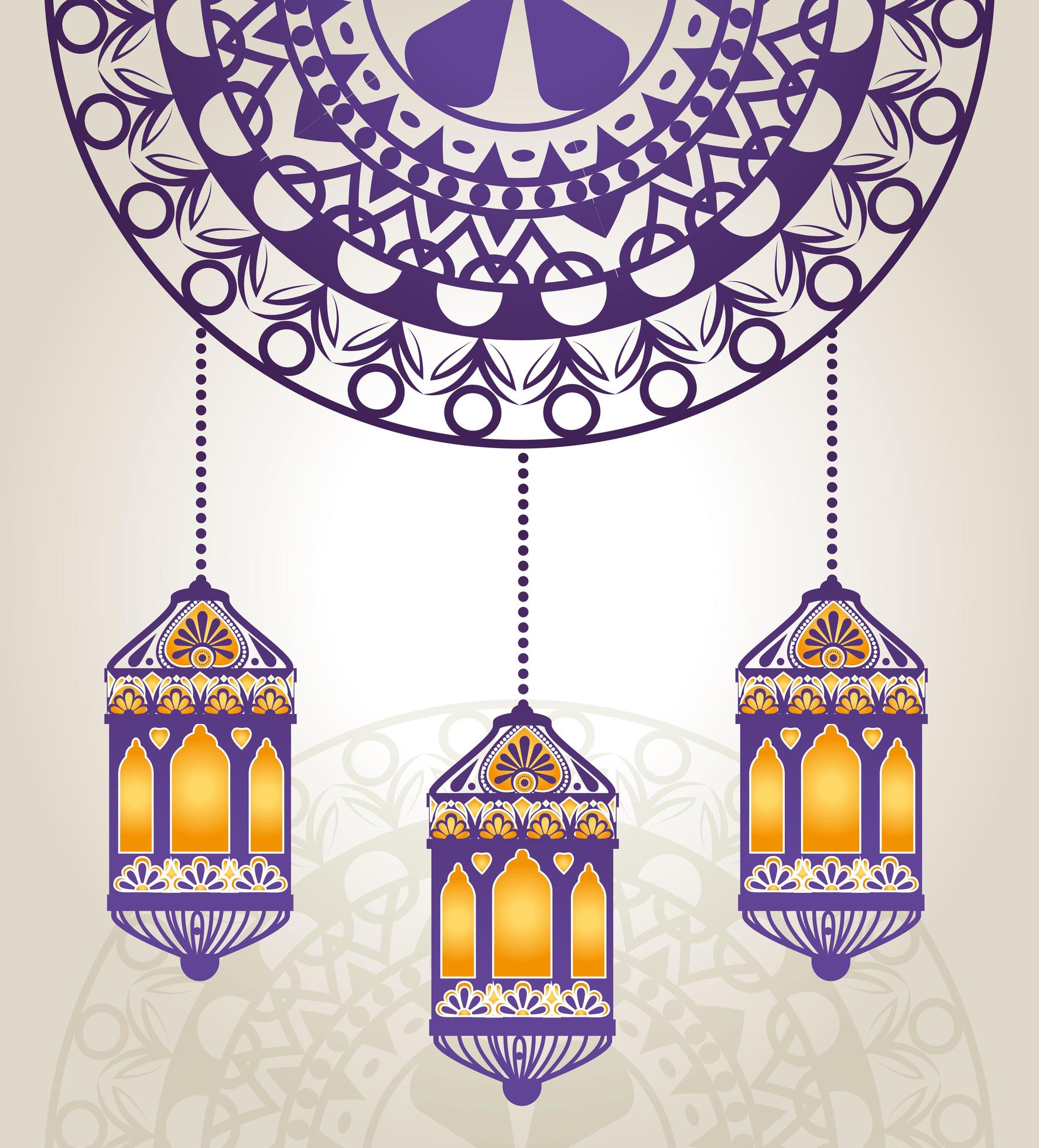 lanterns hanging of ramadan kareem 2704604 Vector Art at Vecteezy
