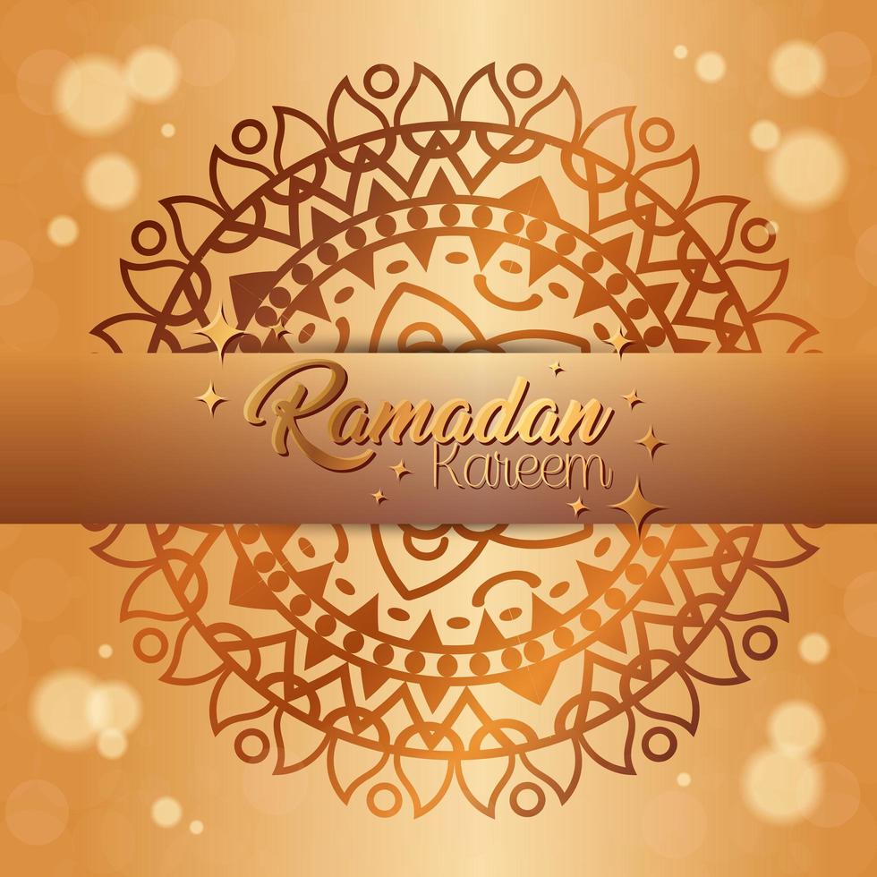 Ramadan Kareem Poster With Mandala Decoration 2704606 Vector Art At