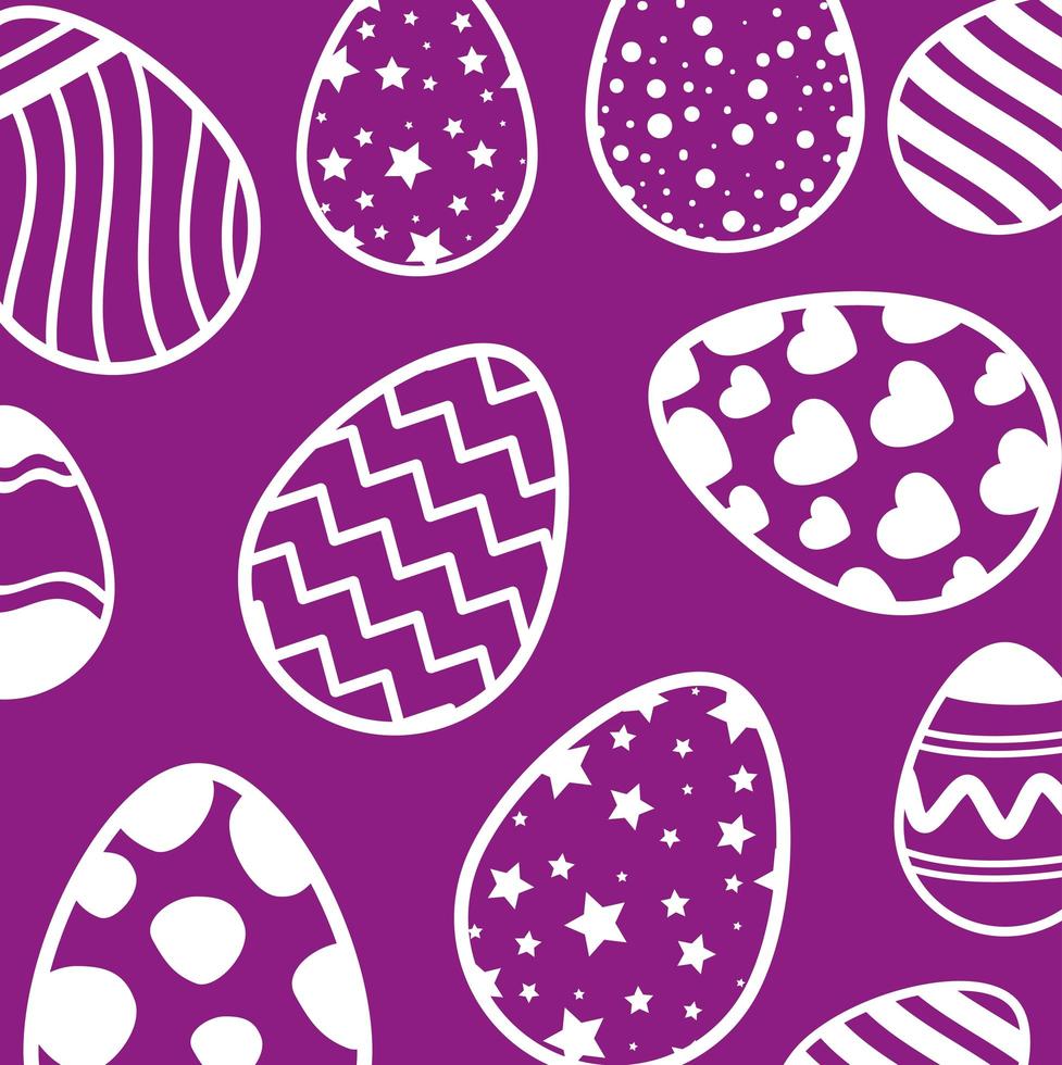 background of eggs easter decorated vector