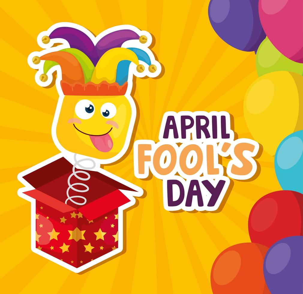 april fools day with surprise box vector