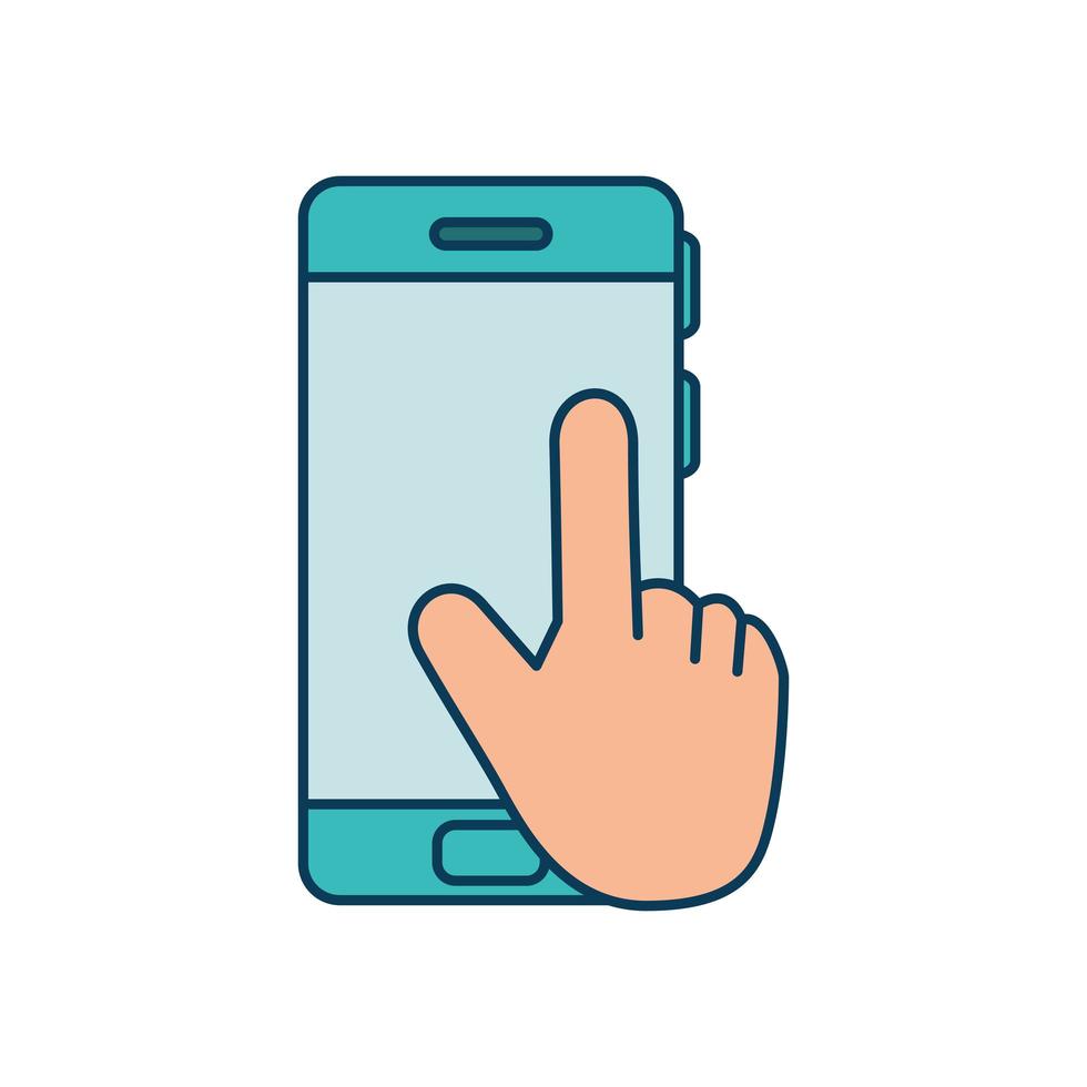 smartphone device with hand isolated icon vector