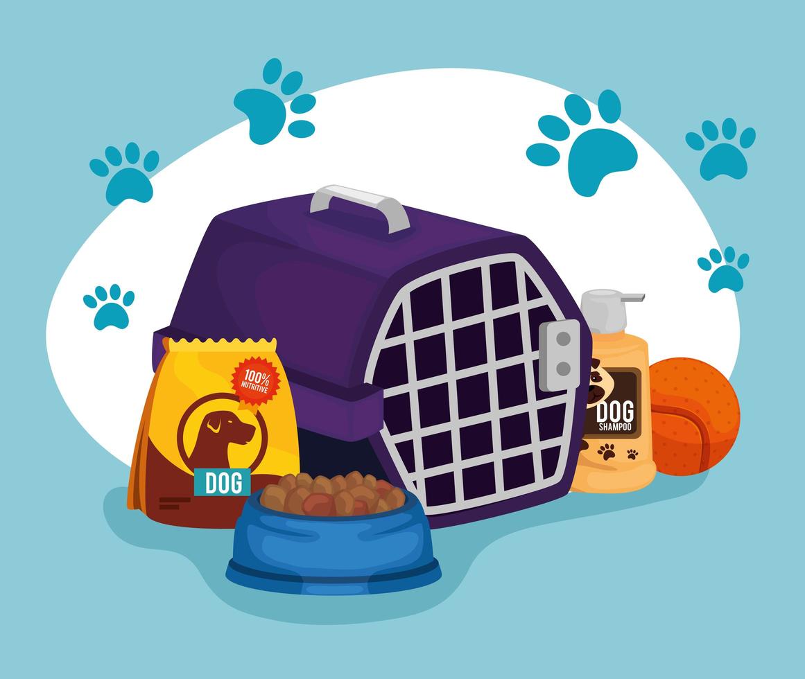 set items pet shop icons vector