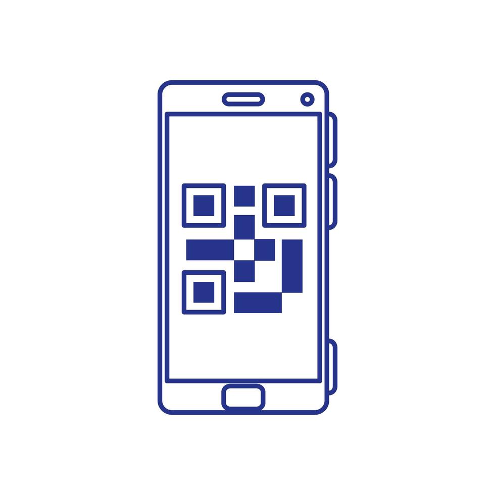 smartphone with code qr scan vector