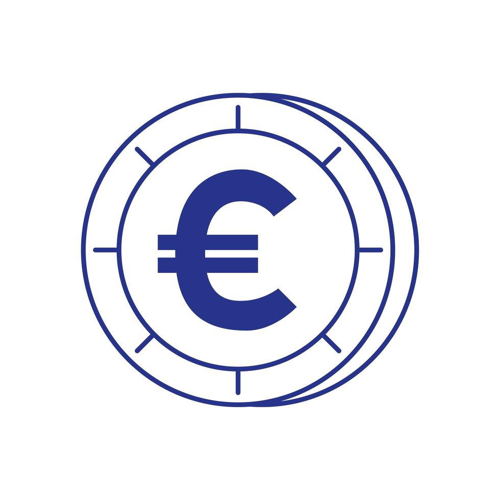 Moneda dinero euro icono aislado vector