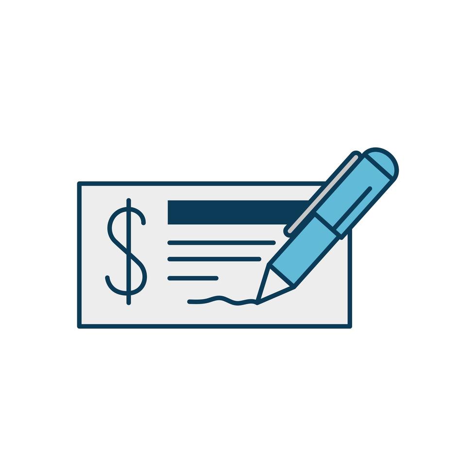 cheque, de, banco, aislado, icono vector