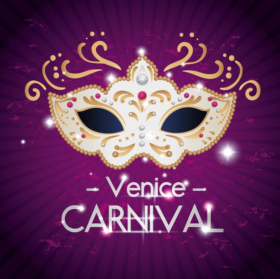 cartel del carnaval de venecia con máscara vector