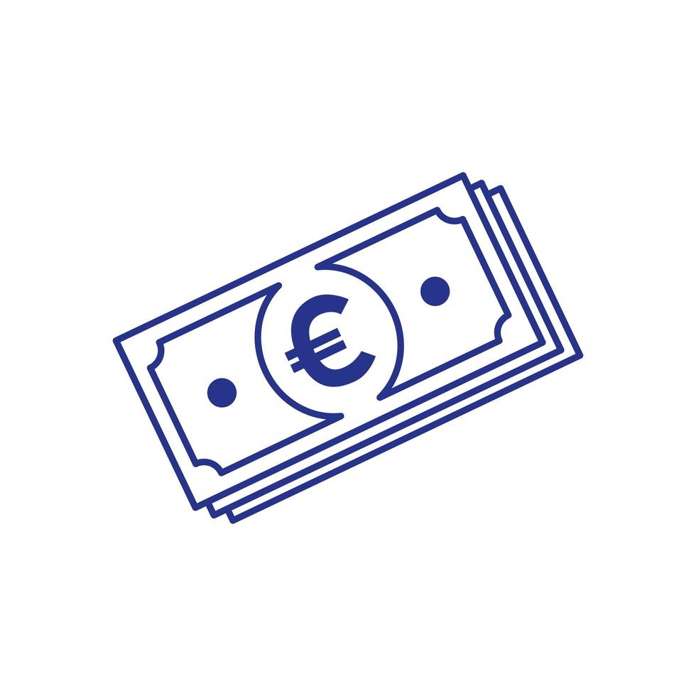 Pila de billetes euro icono aislado vector