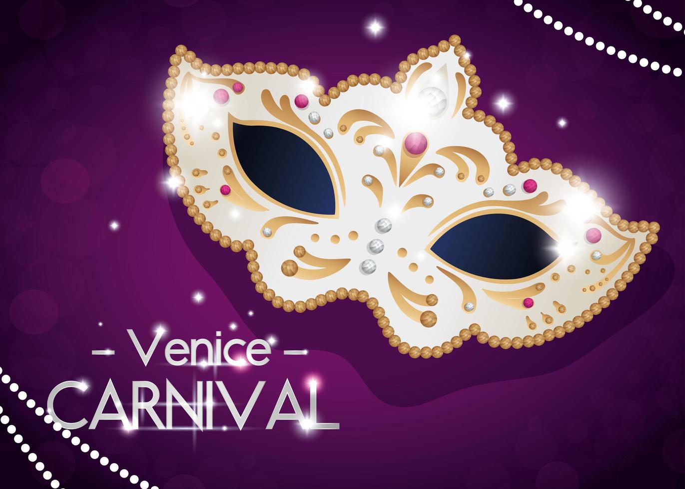 cartel del carnaval de venecia con máscara vector