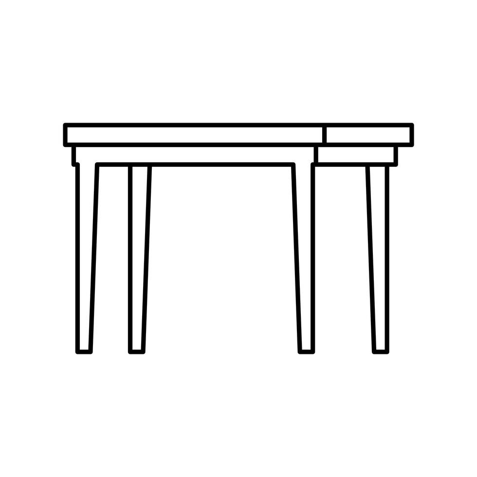 table wooden furniture isolated icon vector