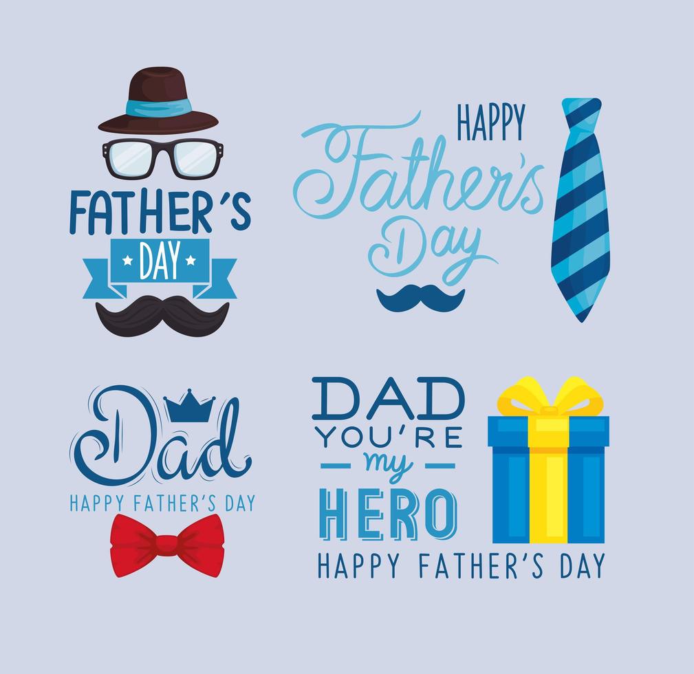 Fathers Day icons vector