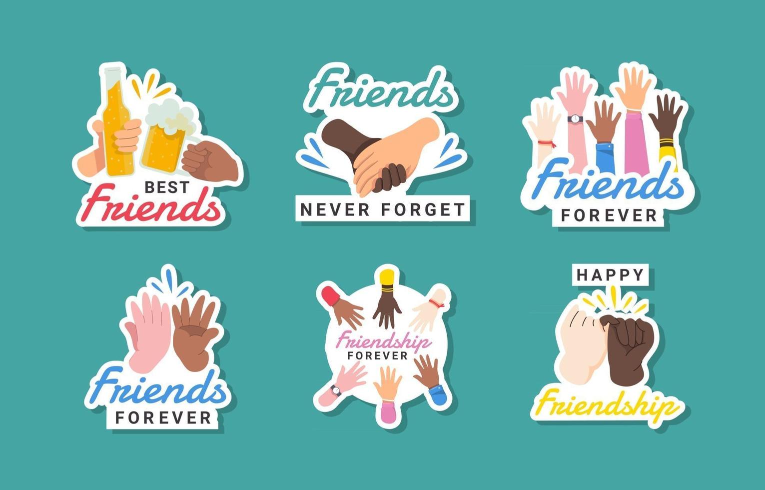 Friendship Sticker Collection vector