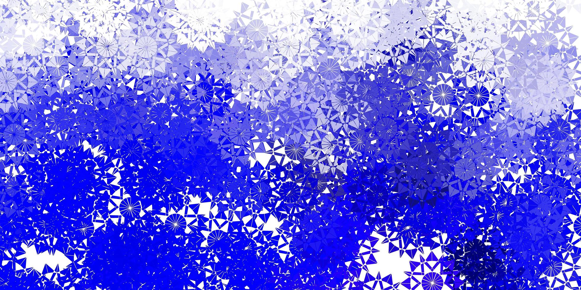 fondo de vector azul claro con copos de nieve de navidad