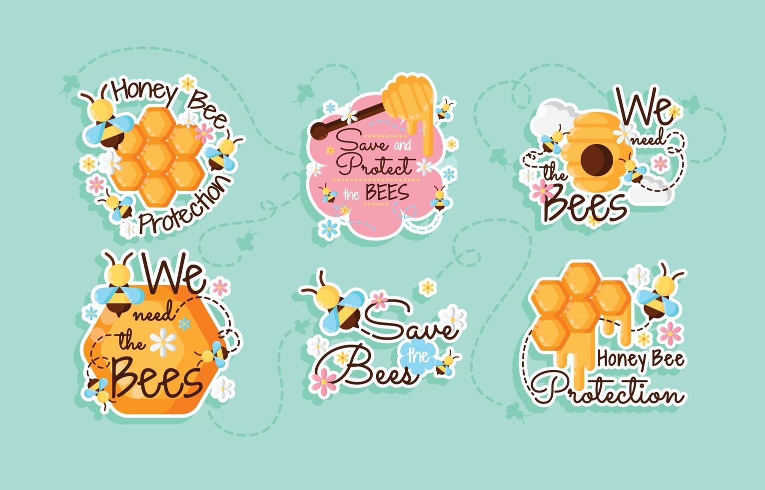 Honey Bee Protection Sticker vector