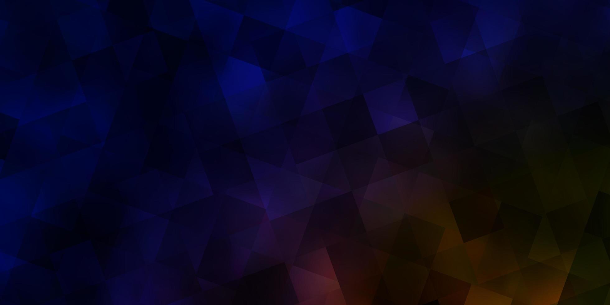 Dark Blue Yellow vector texture with poly style with cubes