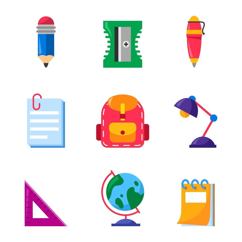 Stationary School Suplies Icon vector