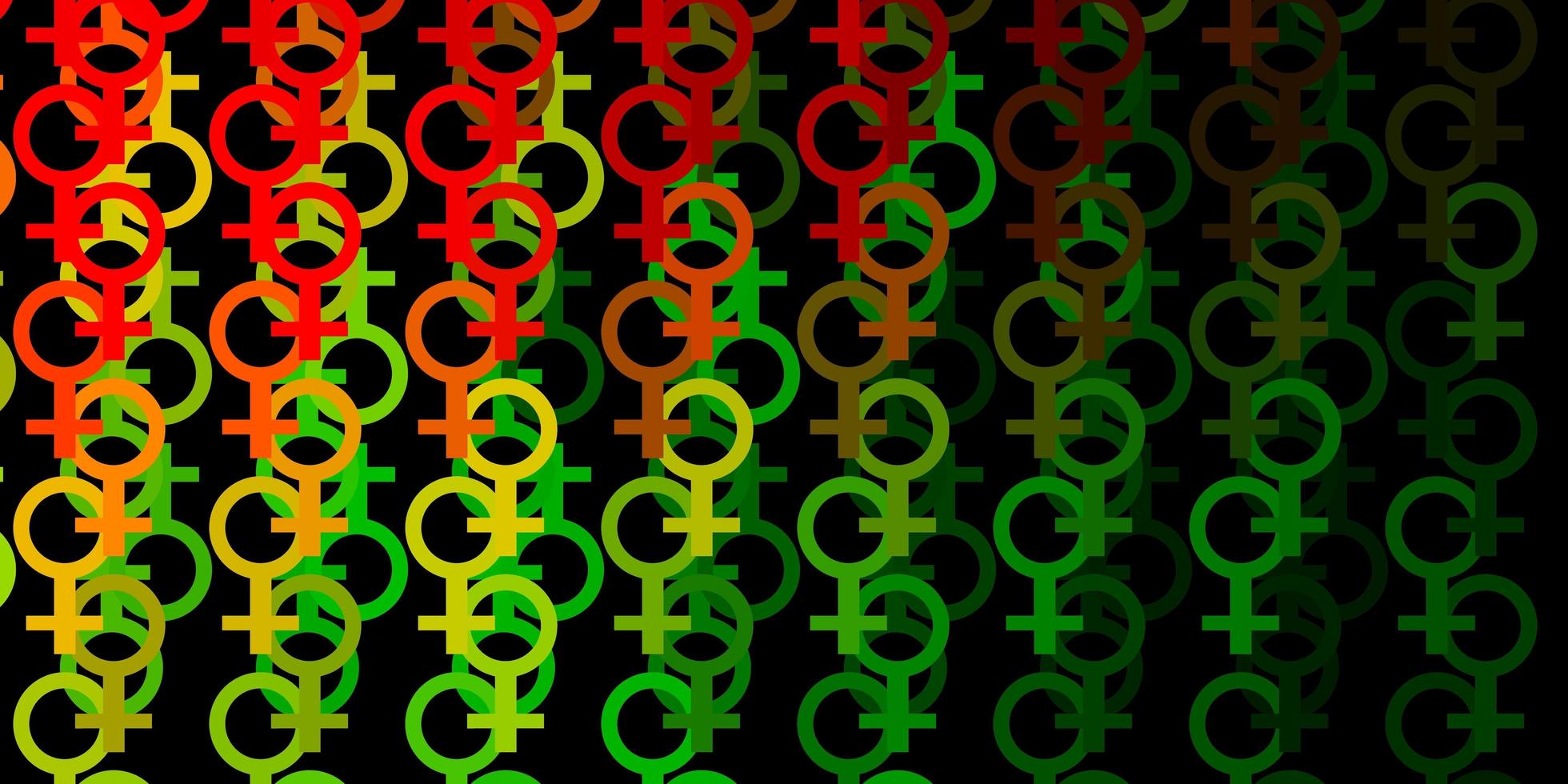 Light Green Red vector pattern with feminism elements