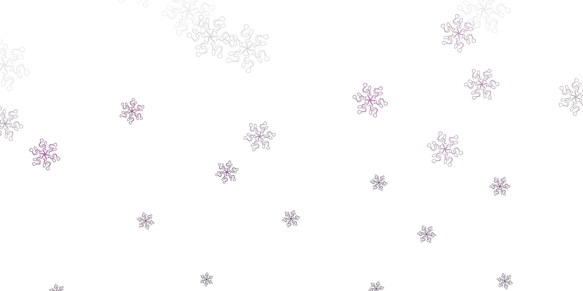 Light pink vector doodle texture with flowers