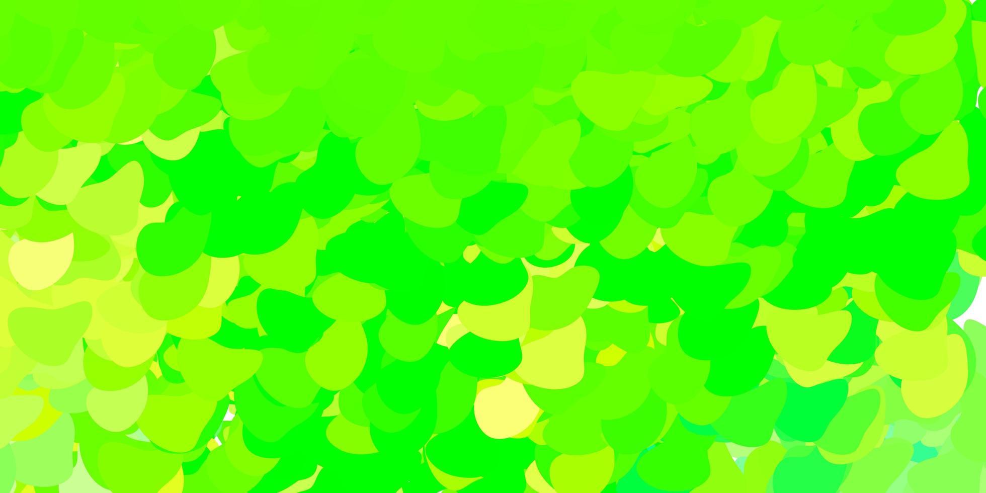 textura de vector amarillo verde claro con formas de memphis