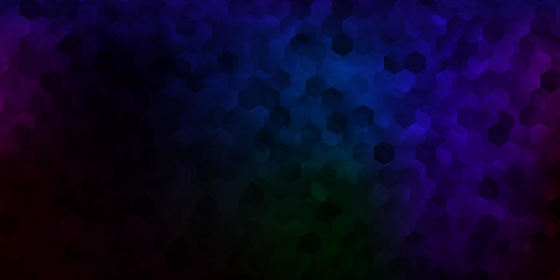 Dark multicolor vector template in a hexagonal style