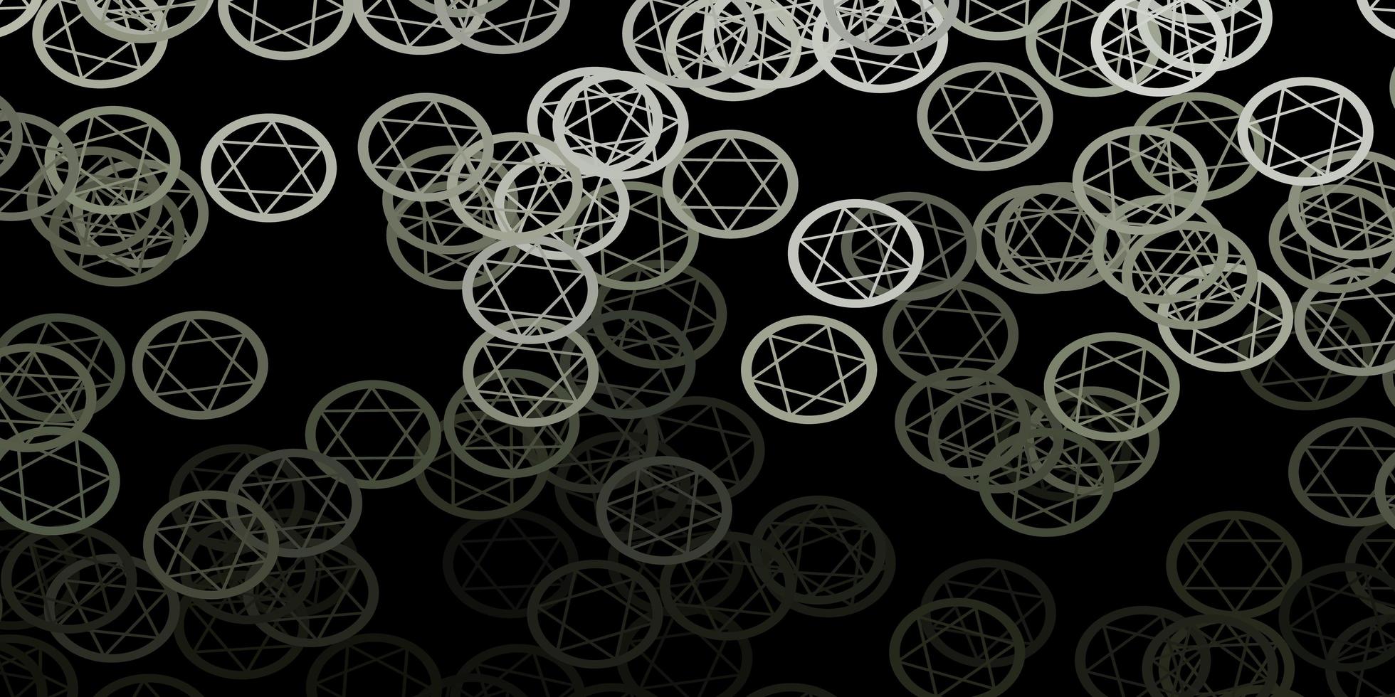 Dark Gray vector background with occult symbols