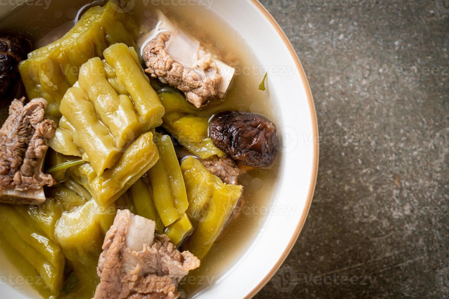 Bitter gourd with pork spare rib soup photo