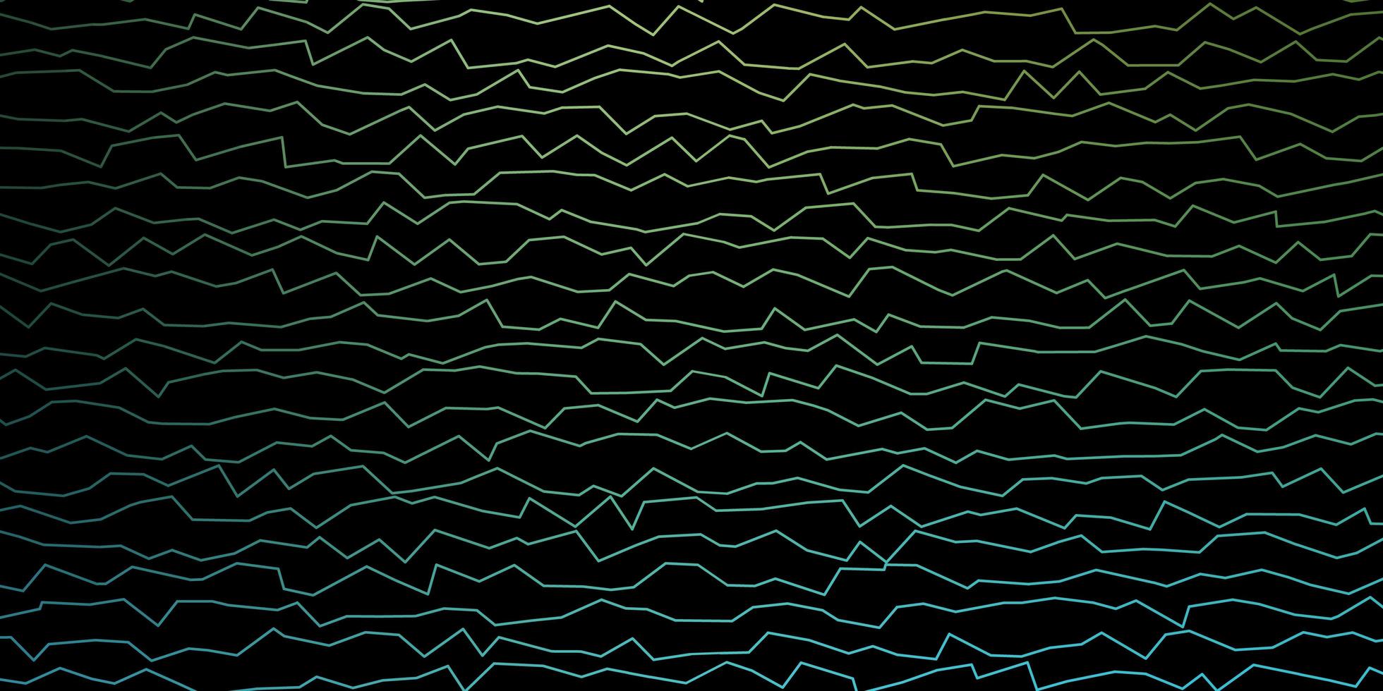Dark Blue Green vector background with curved lines
