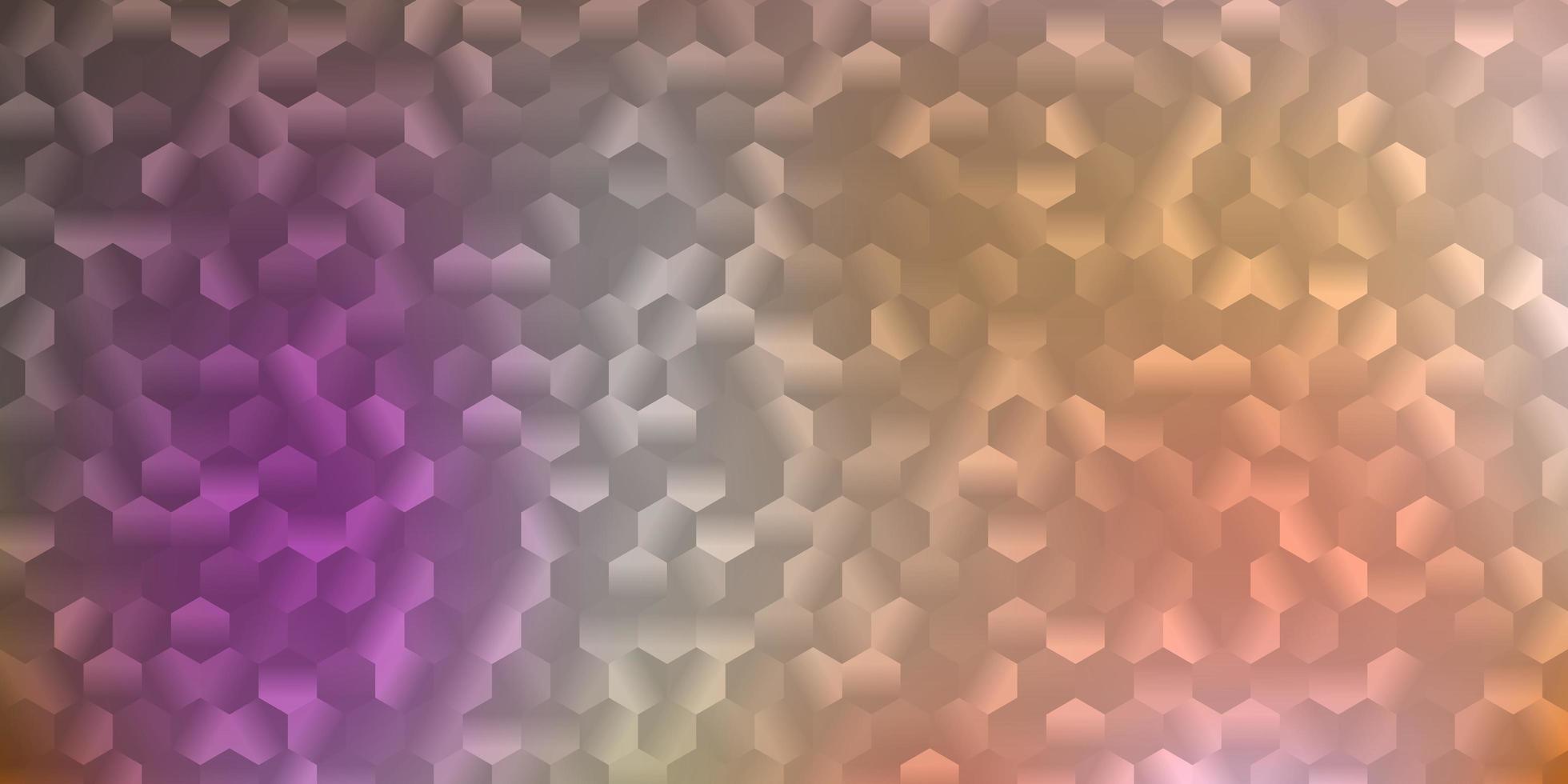 diseño de vector amarillo rosa claro con formas de hexágonos