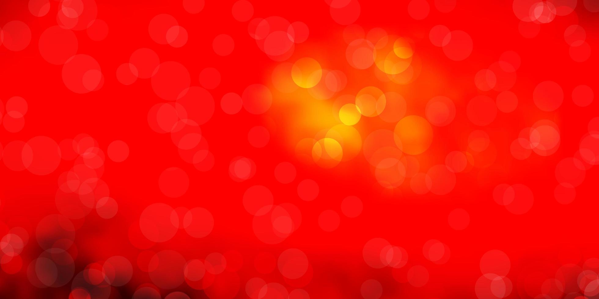 Dark Red Yellow vector backdrop with circles