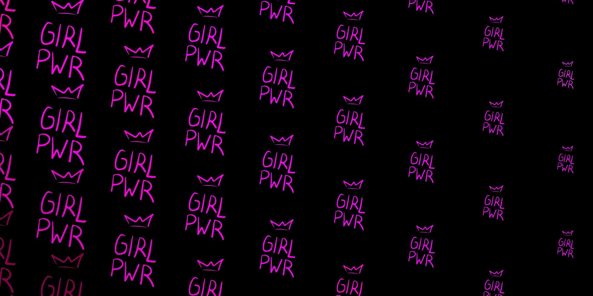 Dark Pink vector pattern with feminism elements