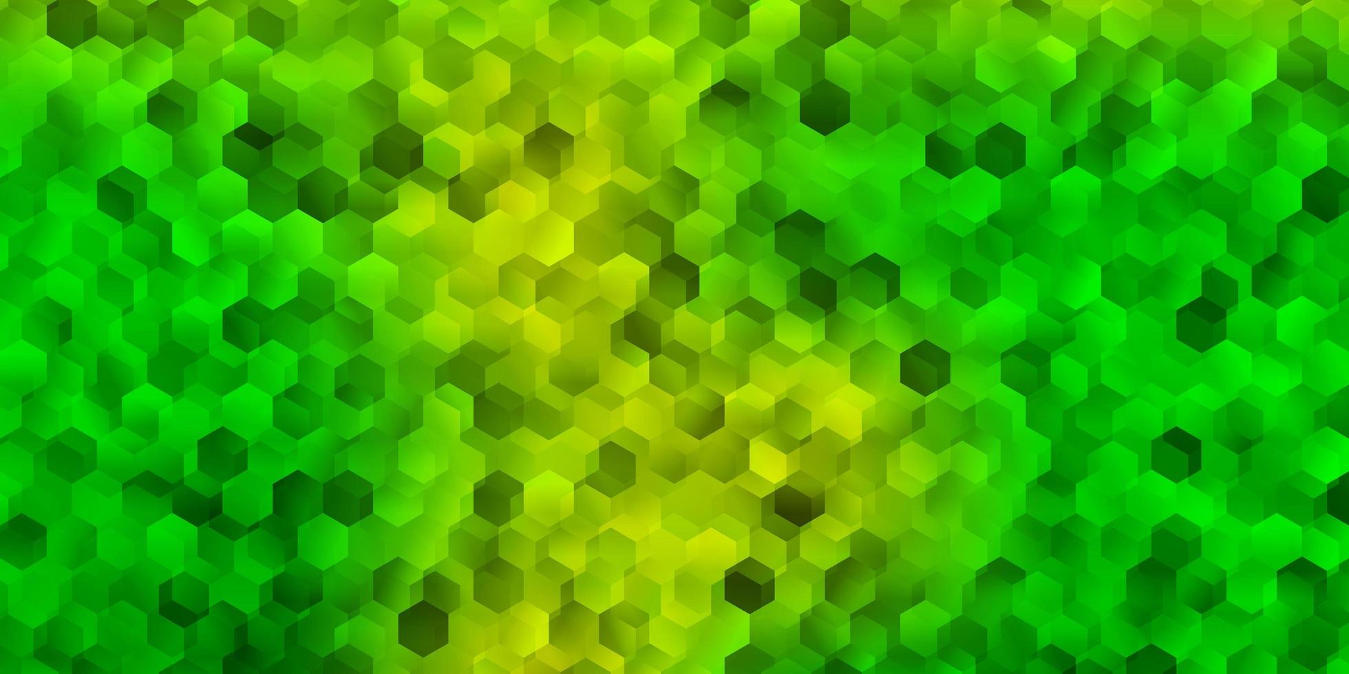 Light green yellow vector pattern with hexagons
