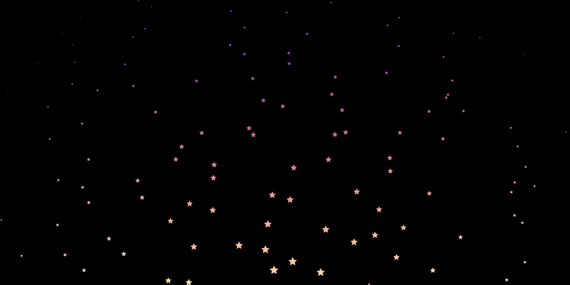 Dark Multicolor vector background with small and big stars